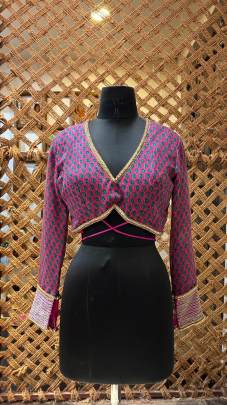 Linen Paisley Print Blouse